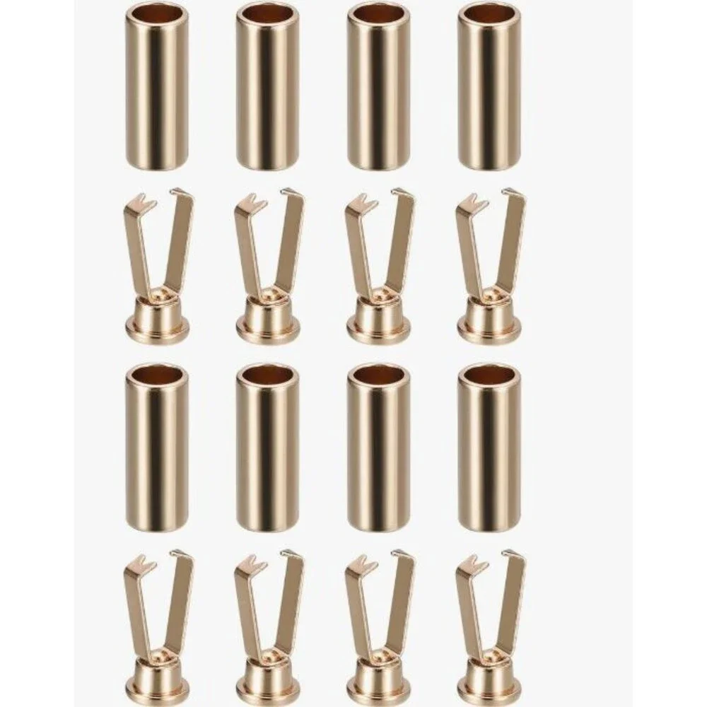 uxcell Shoelace Tips Alloy Lace Ends Cylindrical Tip Replacement Gold Tone 8pcs